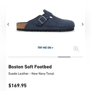 Birkenstock Suede Navy Blue Slide